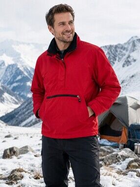 Brandon Thomas Red Insulated Anorak Pullover Jacket Mens M Outdoor Winter Coat